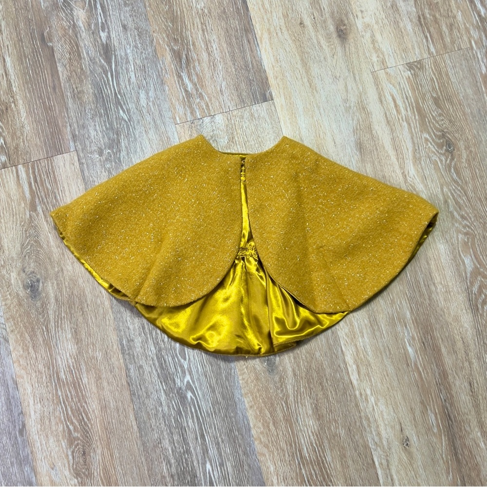 Genuine Kids from Oshkosh Size 12 M Girls Coat Wool Poncho Like Mustard Yellow